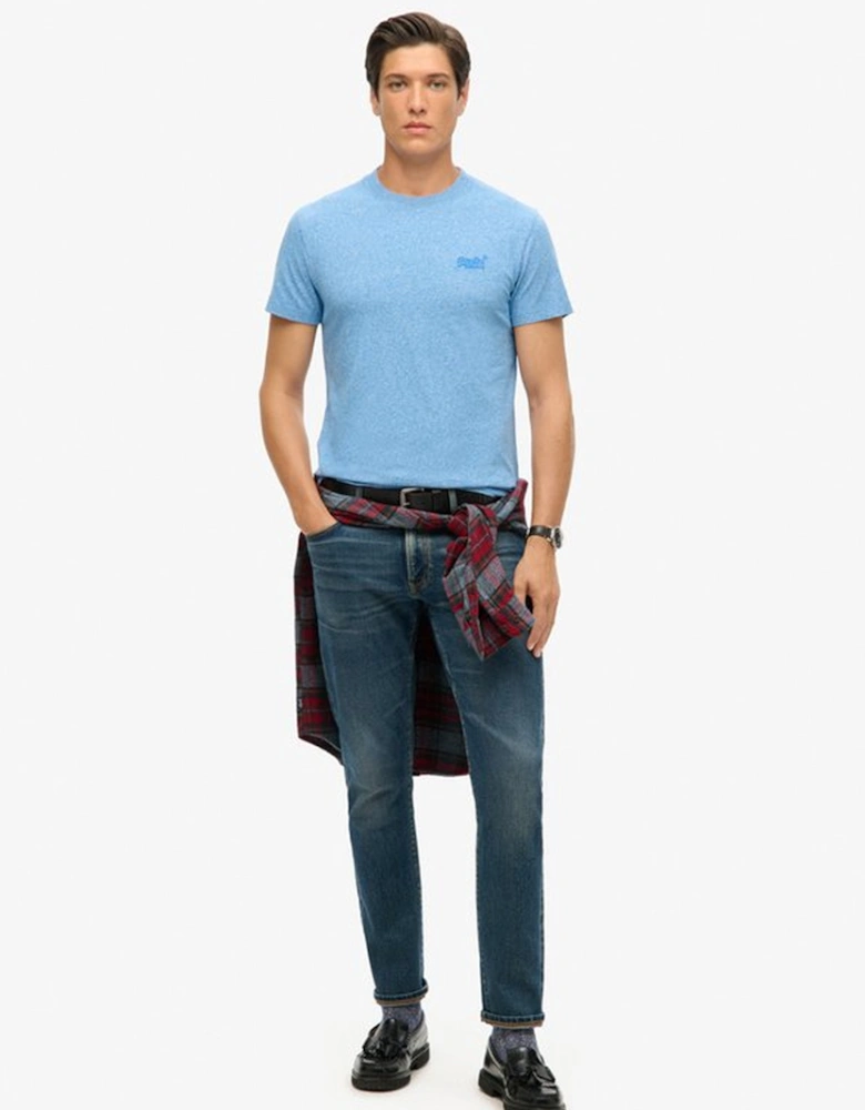 Men's Essential Logo Embroidered Tee Fresh Blue Grit