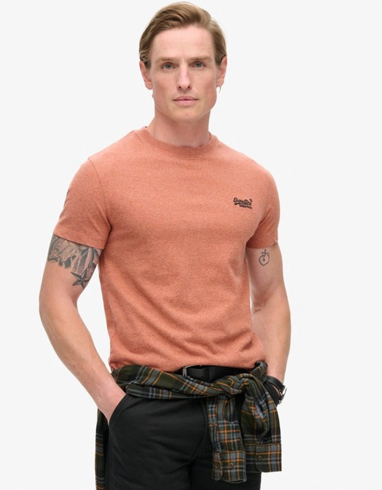 Men's Essential Logo Embroidered Tee Fired Orange Grit