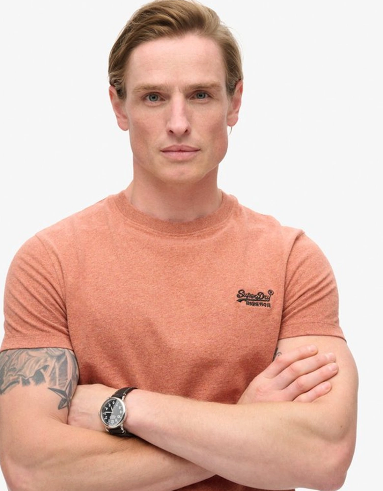 Men's Essential Logo Embroidered Tee Fired Orange Grit