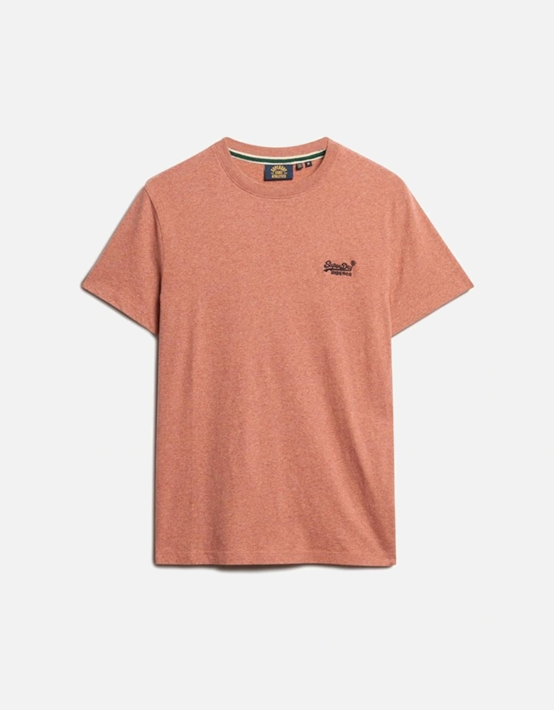 Men's Essential Logo Embroidered Tee Fired Orange Grit