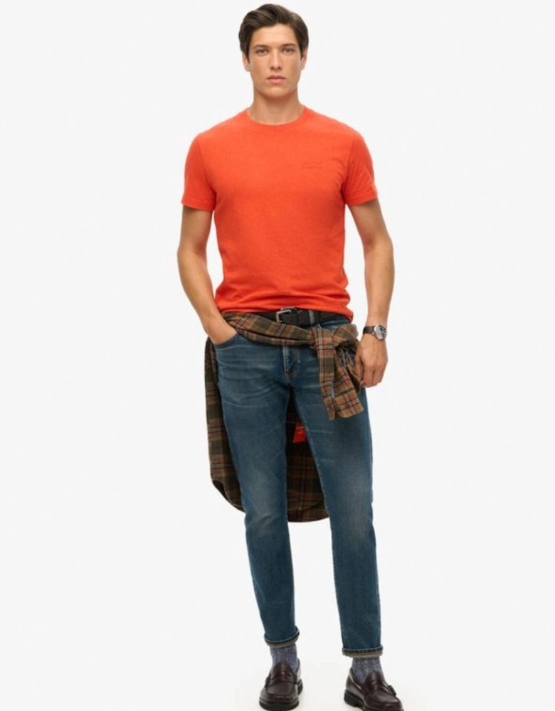 Men's Essential Logo Embroidered Tee Bright Orange Marl