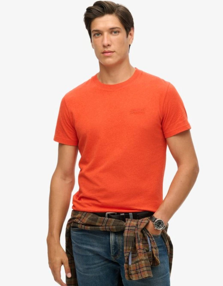 Men's Essential Logo Embroidered Tee Bright Orange Marl