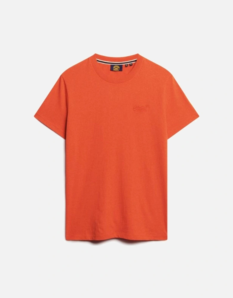 Men's Essential Logo Embroidered Tee Bright Orange Marl