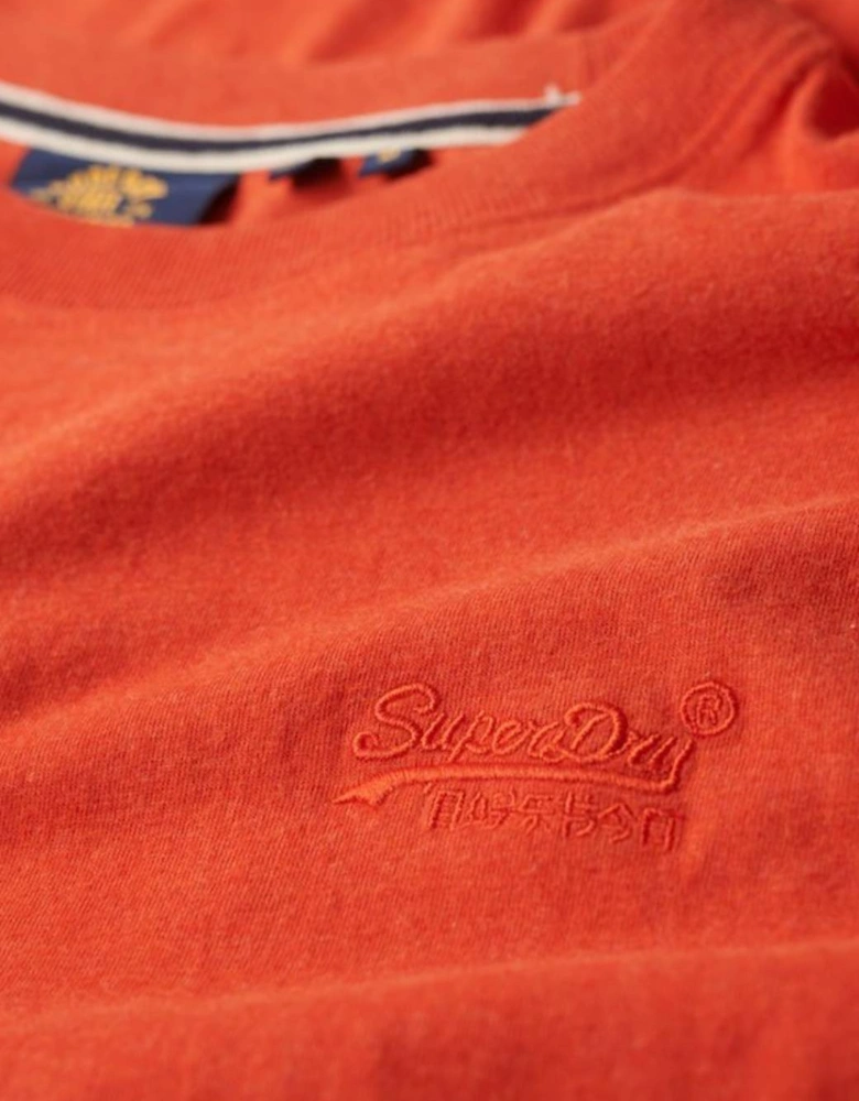 Men's Essential Logo Embroidered Tee Bright Orange Marl
