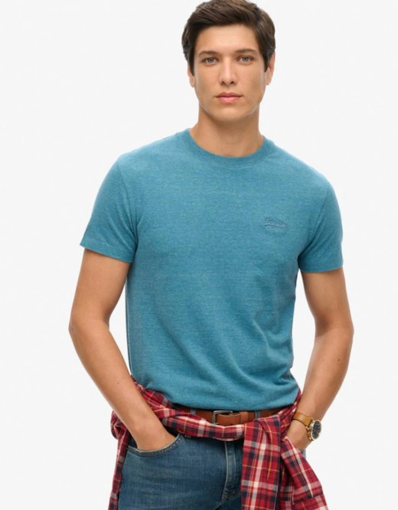 Men's Essential Logo Embroidered Tee Alaskan Blue Marl
