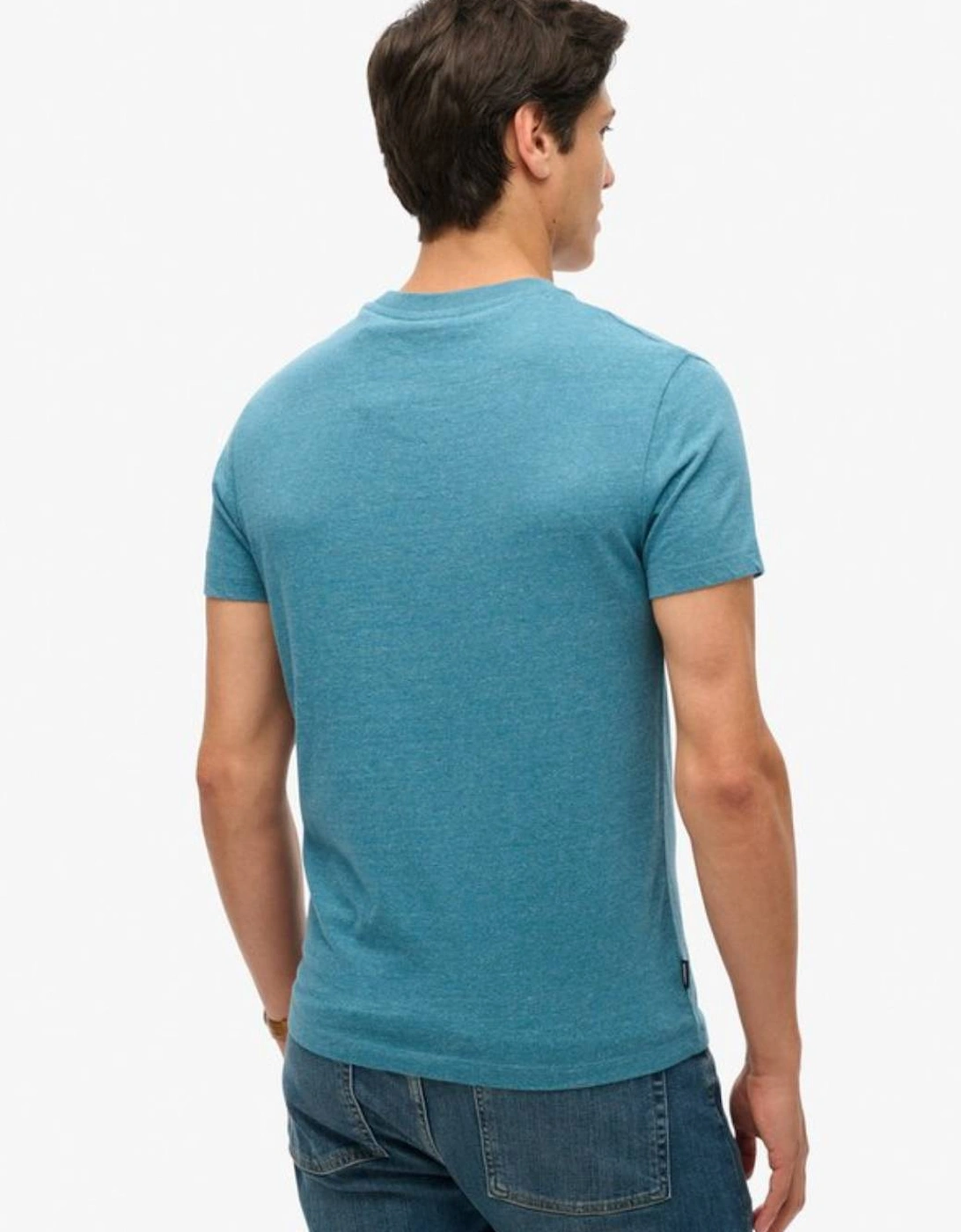 Men's Essential Logo Embroidered Tee Alaskan Blue Marl