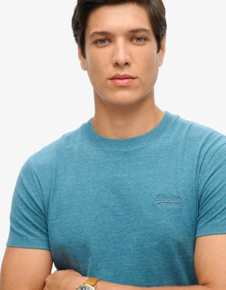 Men's Essential Logo Embroidered Tee Alaskan Blue Marl