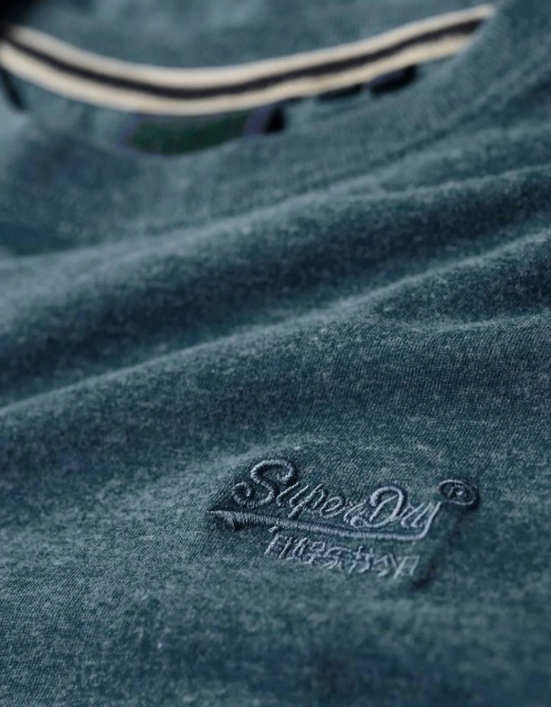 Men's Essential Logo Embroidered Tee Alaskan Blue Marl