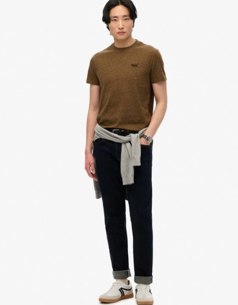 Men's Essential Logo Embroidered Tee Bronzed Brown Grit