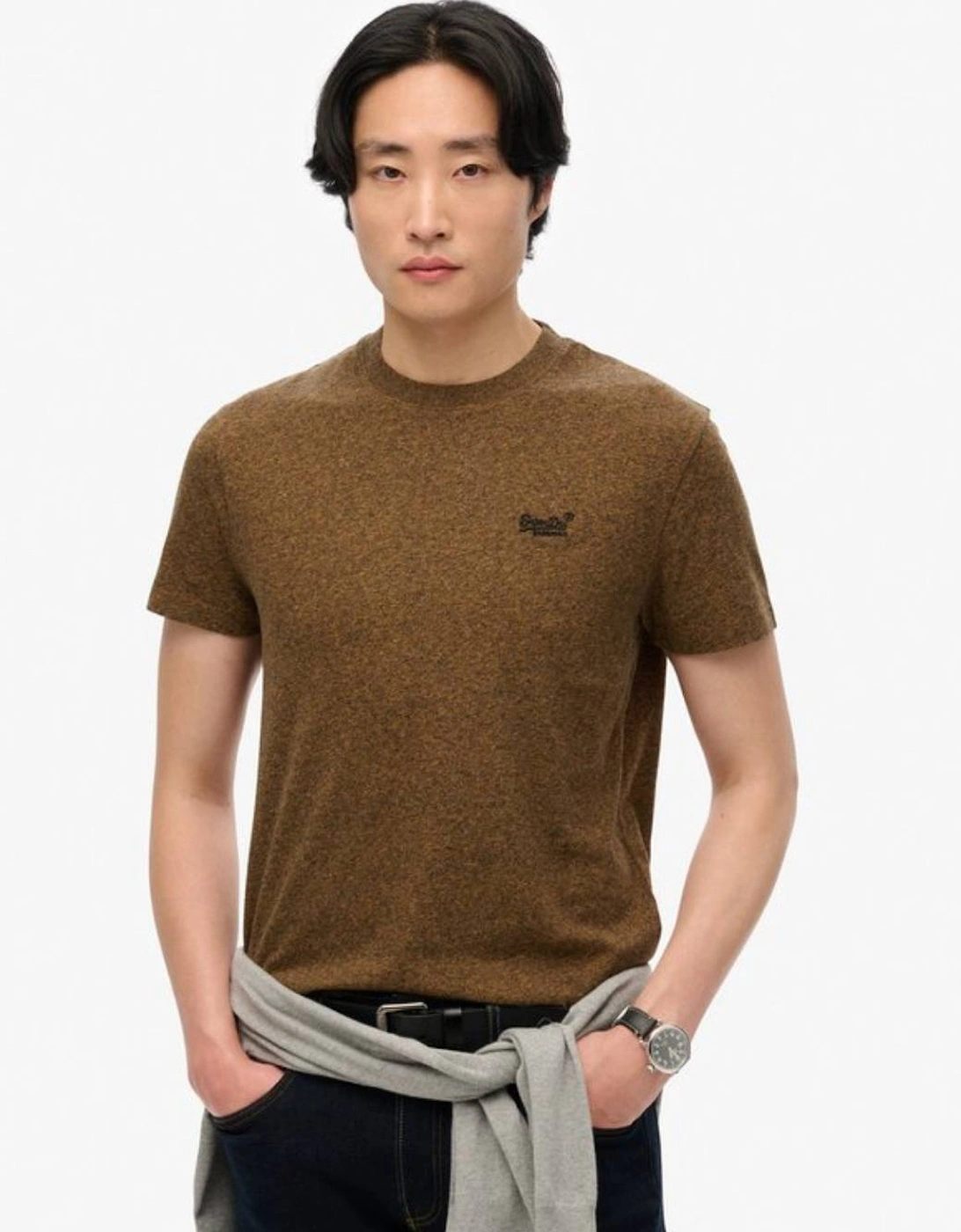 Men's Essential Logo Embroidered Tee Bronzed Brown Grit, 7 of 6