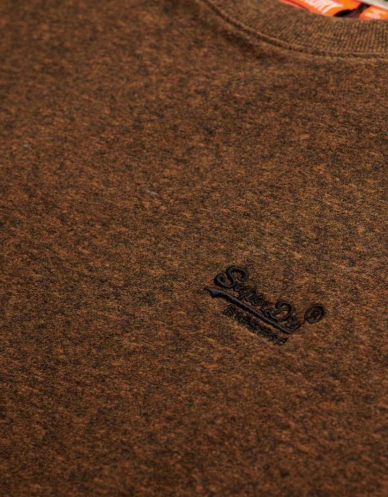 Men's Essential Logo Embroidered Tee Bronzed Brown Grit