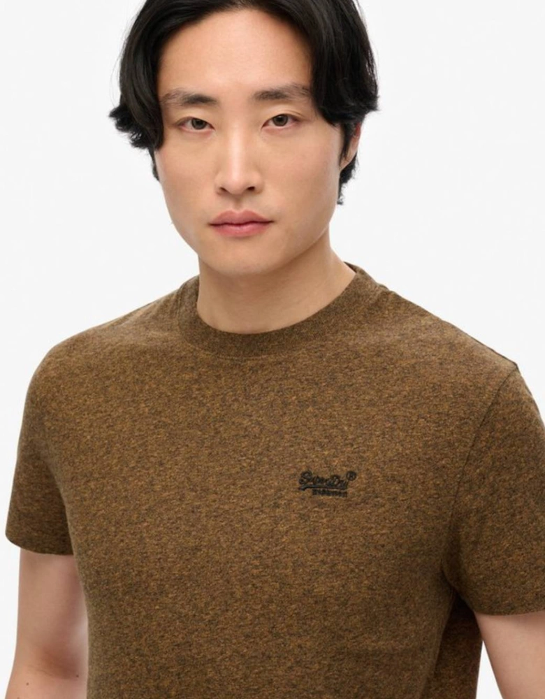 Men's Essential Logo Embroidered Tee Bronzed Brown Grit