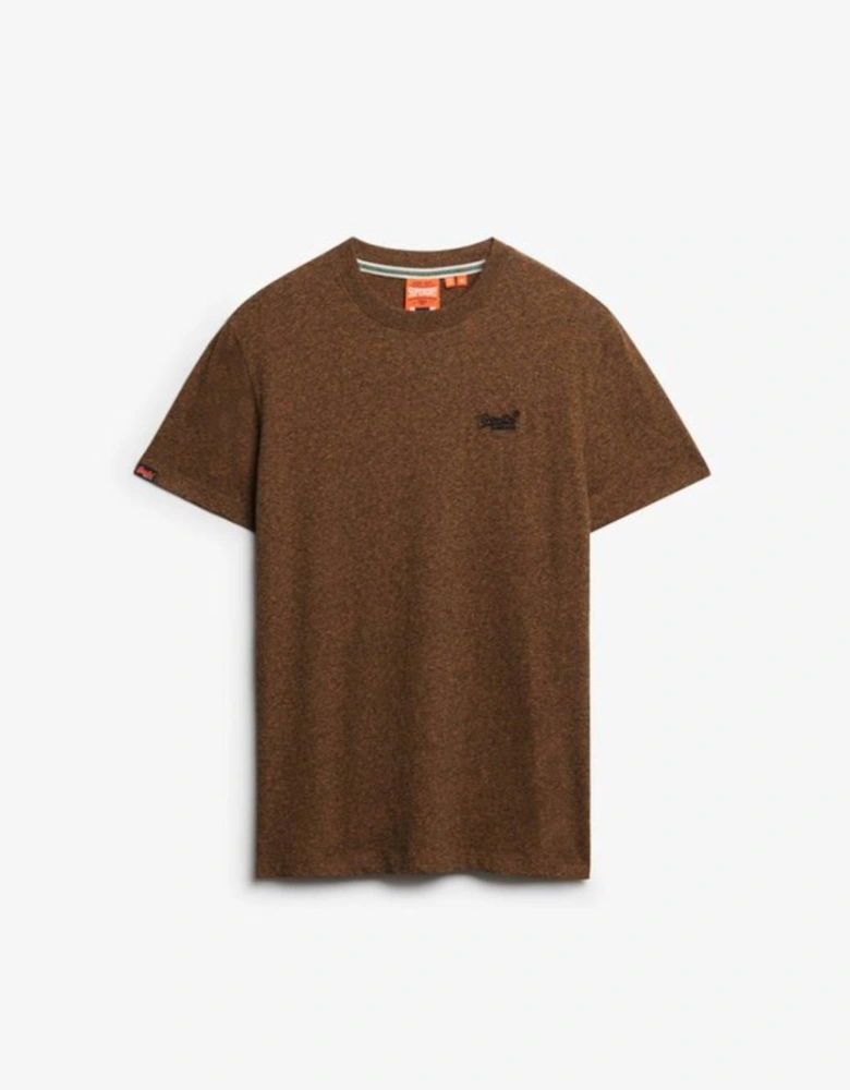 Men's Essential Logo Embroidered Tee Bronzed Brown Grit
