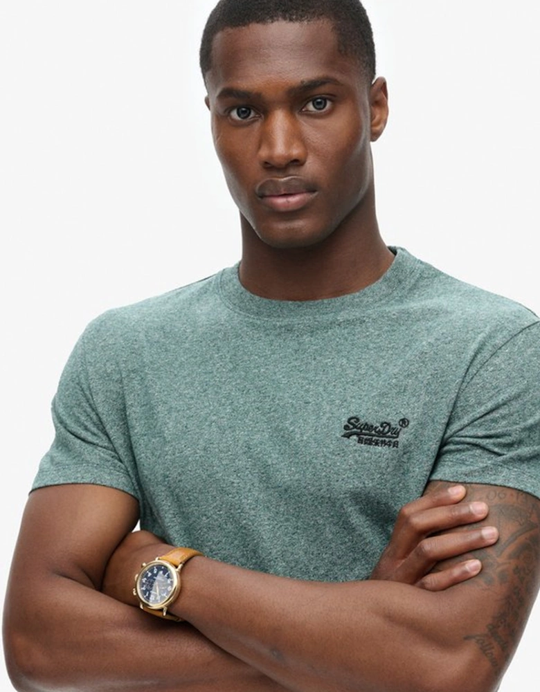 Men's Essential Logo Embroidered Tee Mid Pine Green Grit