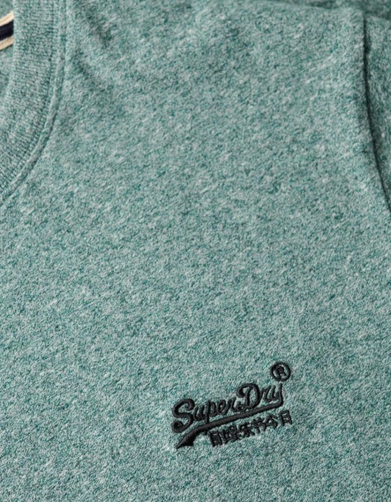 Men's Essential Logo Embroidered Tee Mid Pine Green Grit