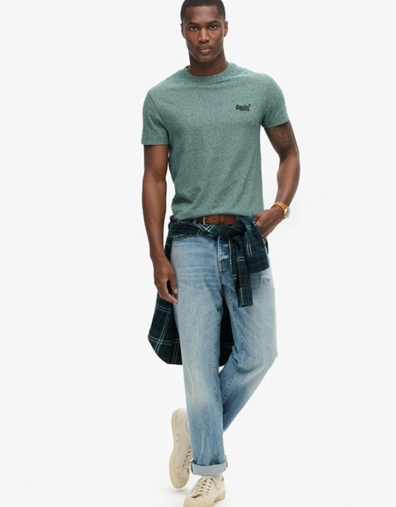 Men's Essential Logo Embroidered Tee Mid Pine Green Grit