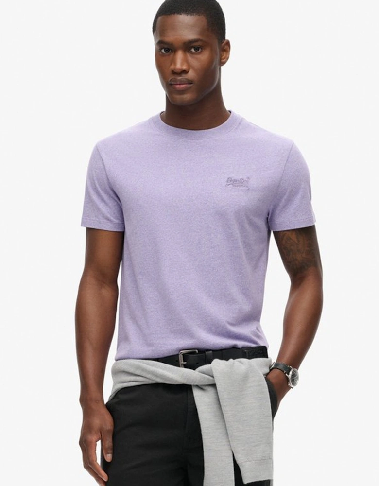 Men's Essential Logo Embroidered Tee Iris Purple Marl