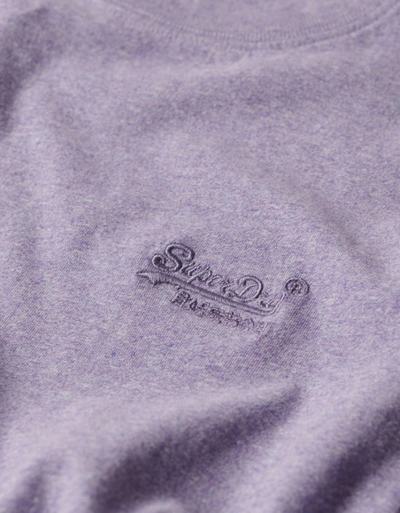 Men's Essential Logo Embroidered Tee Iris Purple Marl