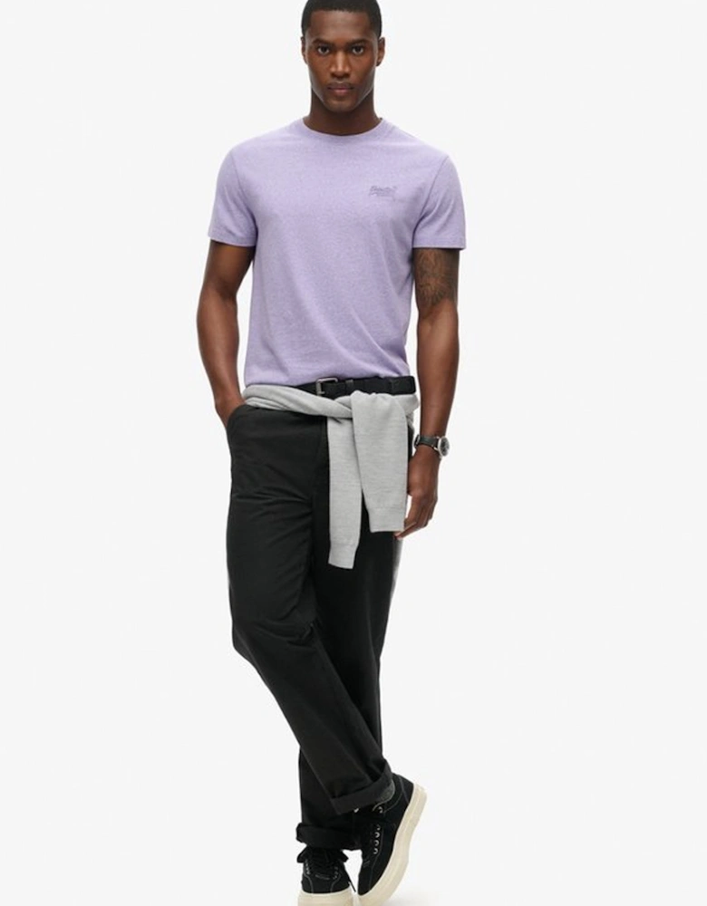 Men's Essential Logo Embroidered Tee Iris Purple Marl