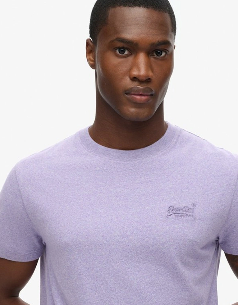 Men's Essential Logo Embroidered Tee Iris Purple Marl