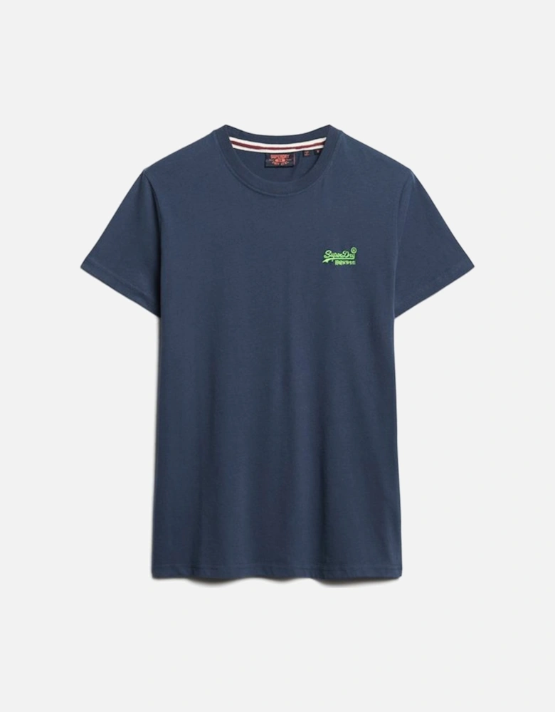 Men's Essential Logo Embroidered Tee Lauren Navy/Fluro Lime