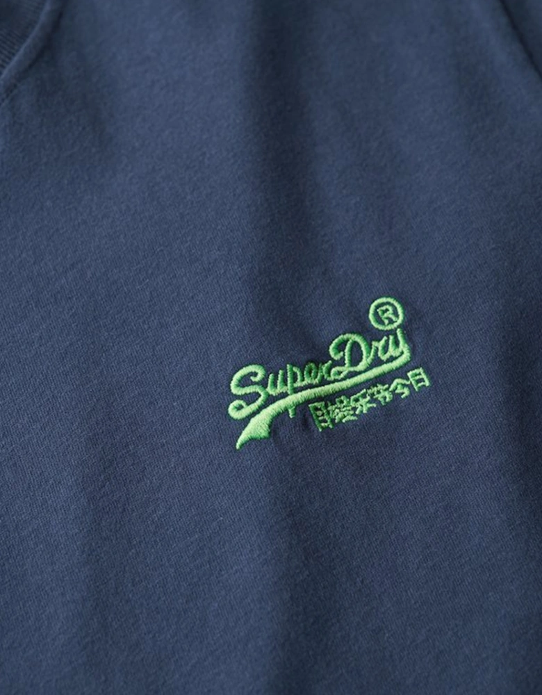 Men's Essential Logo Embroidered Tee Lauren Navy/Fluro Lime