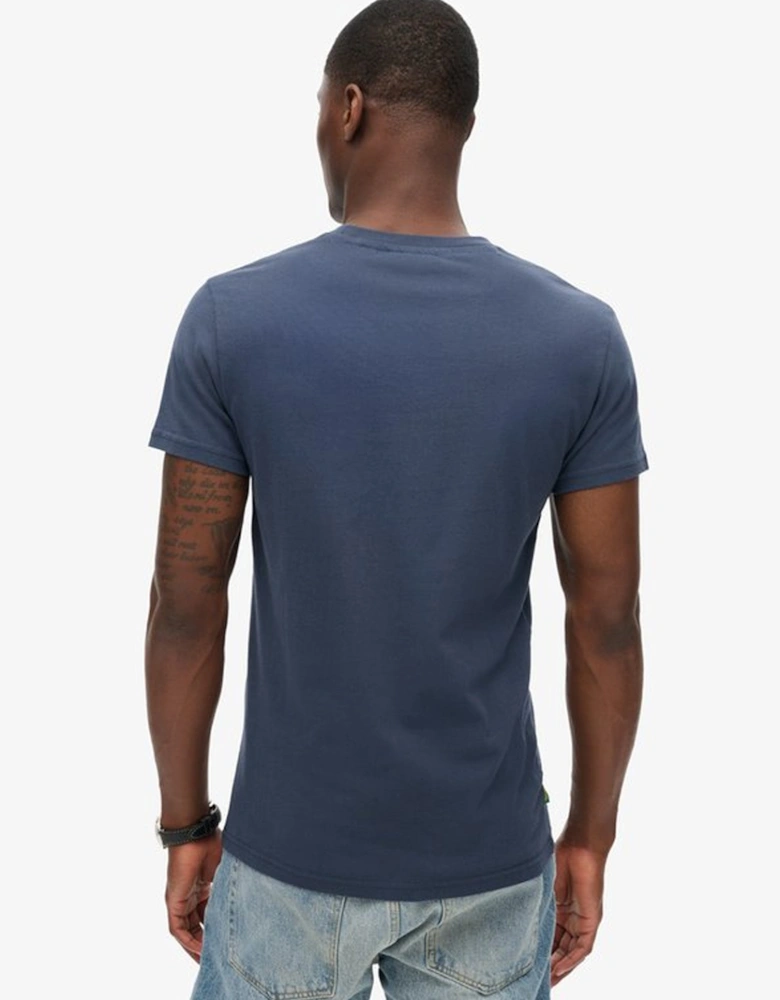Men's Essential Logo Embroidered Tee Lauren Navy/Fluro Lime