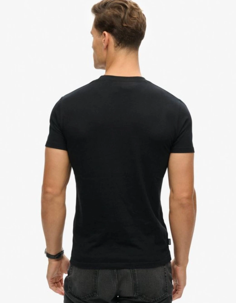 Men's Essential Logo Embroidered Tee Black/Hazard Orange
