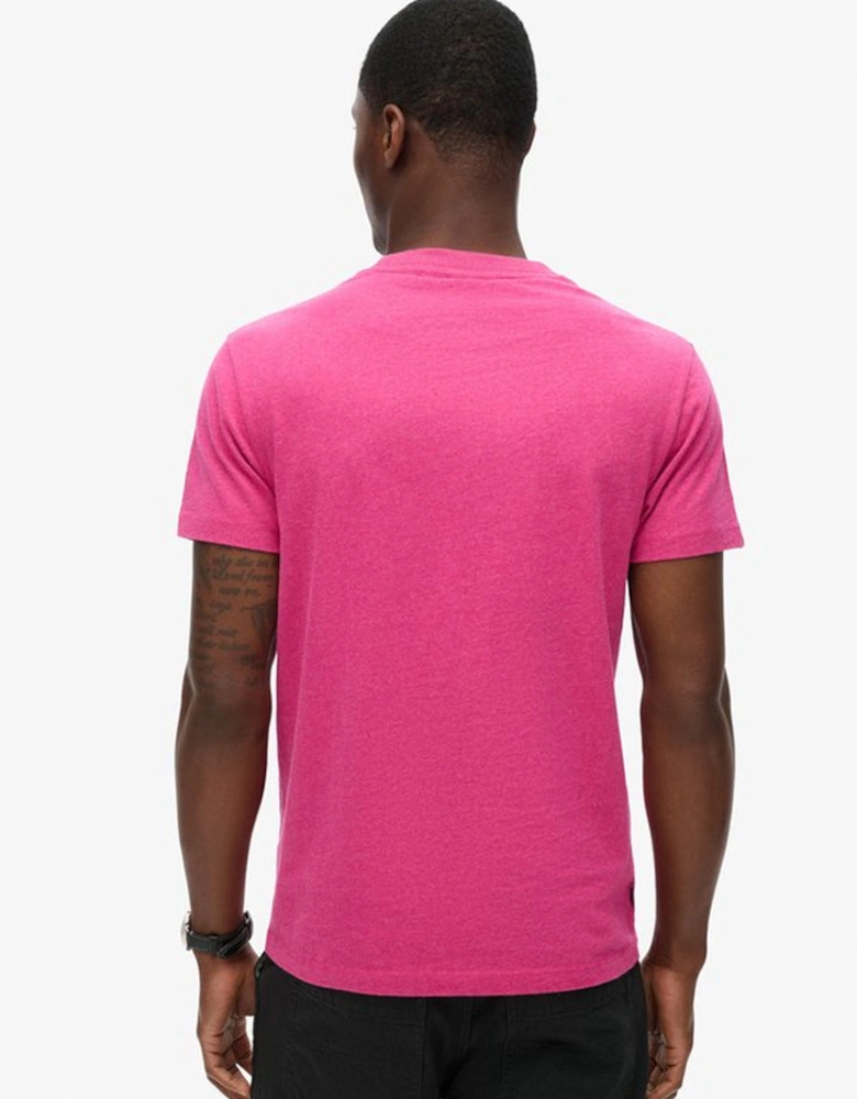 Men's Essential Logo Embroidered Tee Magenta Marl