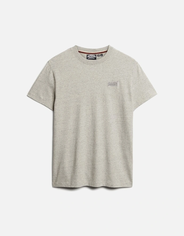Men's Essential Logo Embroidered Tee Grey Fleck Marl