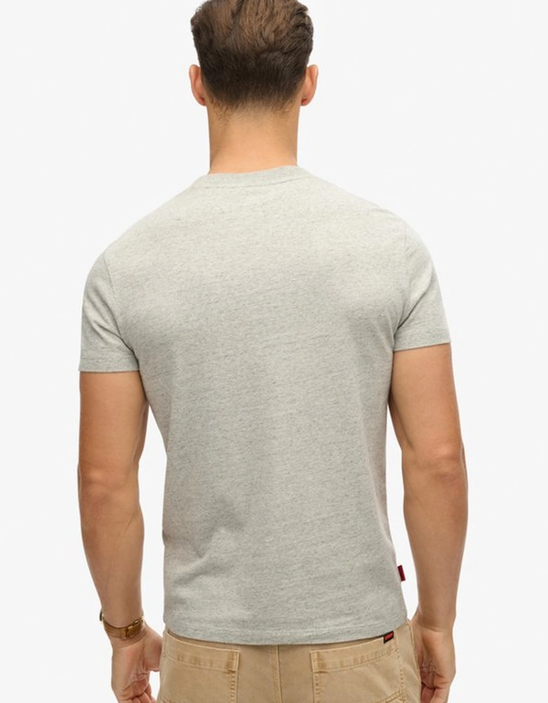 Men's Essential Logo Embroidered Tee Grey Fleck Marl