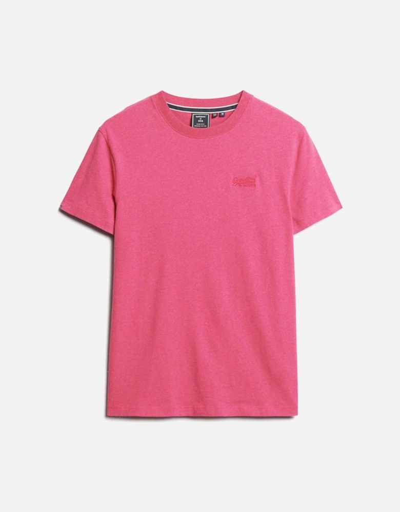 Men's Essential Logo Embroidered Tee Magenta Marl