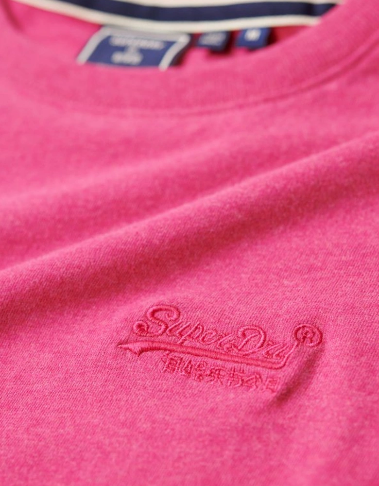 Men's Essential Logo Embroidered Tee Magenta Marl