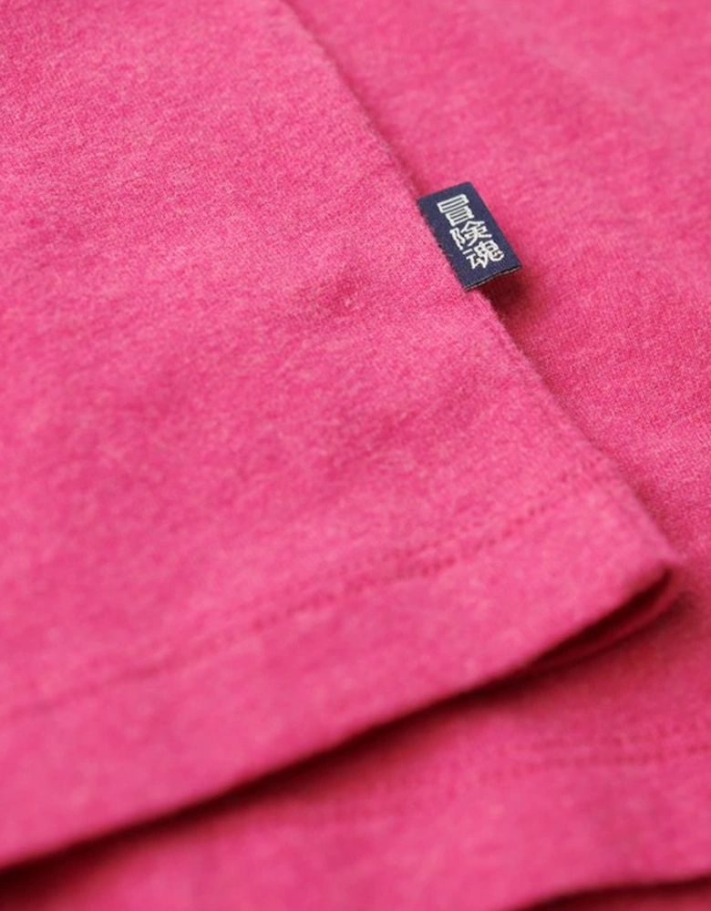 Men's Essential Logo Embroidered Tee Magenta Marl