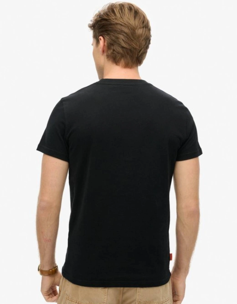 Men's Essential Logo Embroidered Tee Black/Black