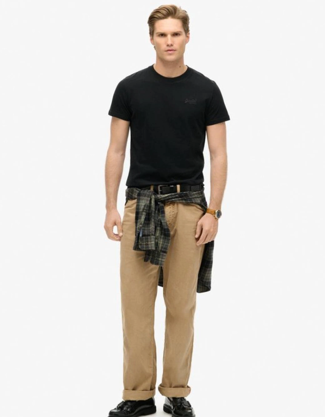 Men's Essential Logo Embroidered Tee Black/Black