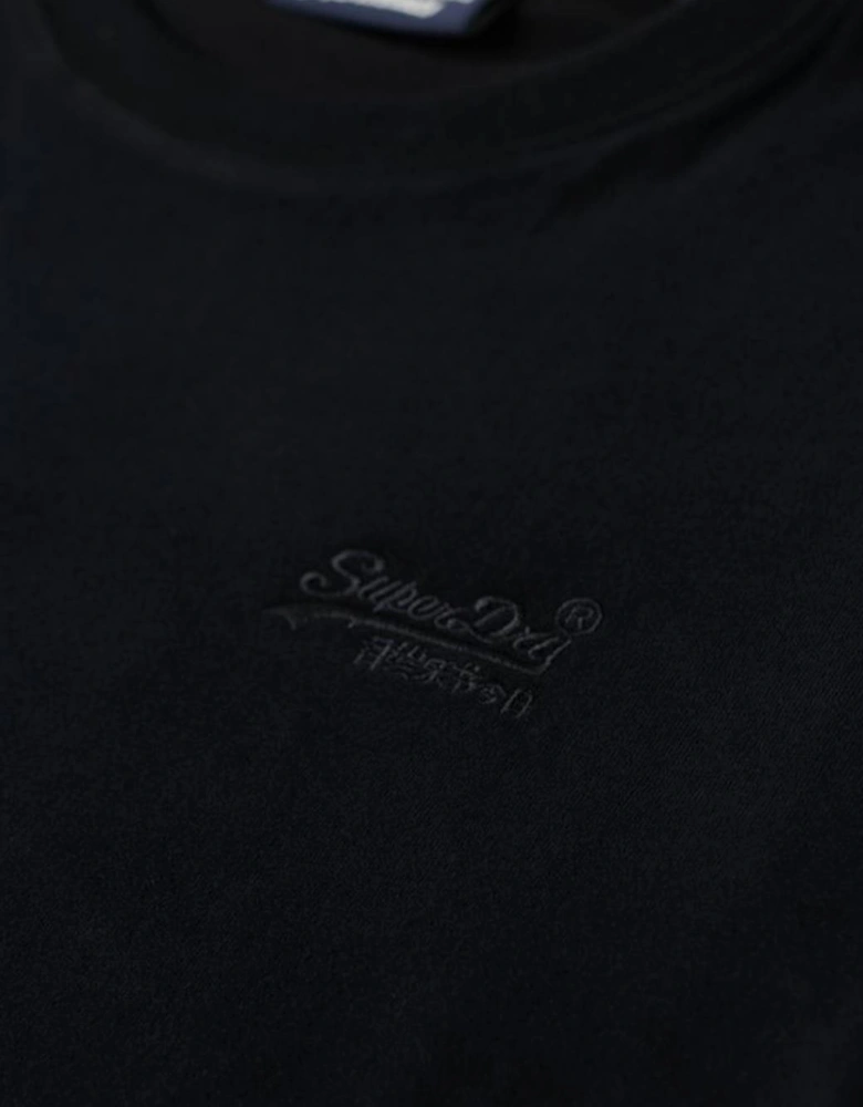 Men's Essential Logo Embroidered Tee Black/Black