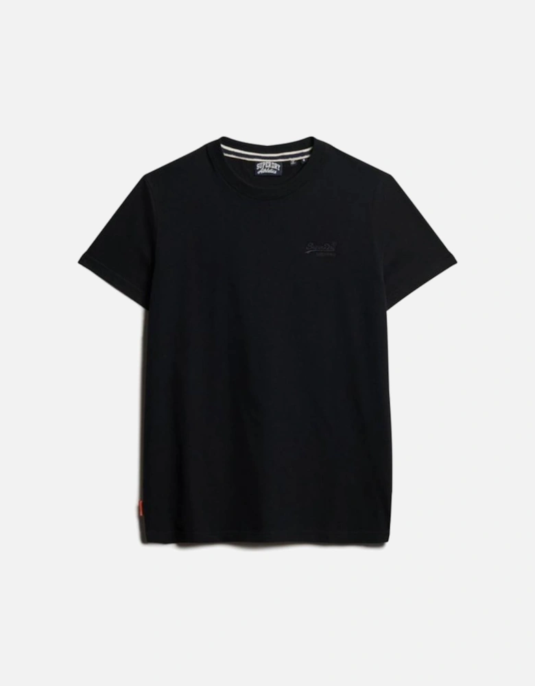 Men's Essential Logo Embroidered Tee Black/Black