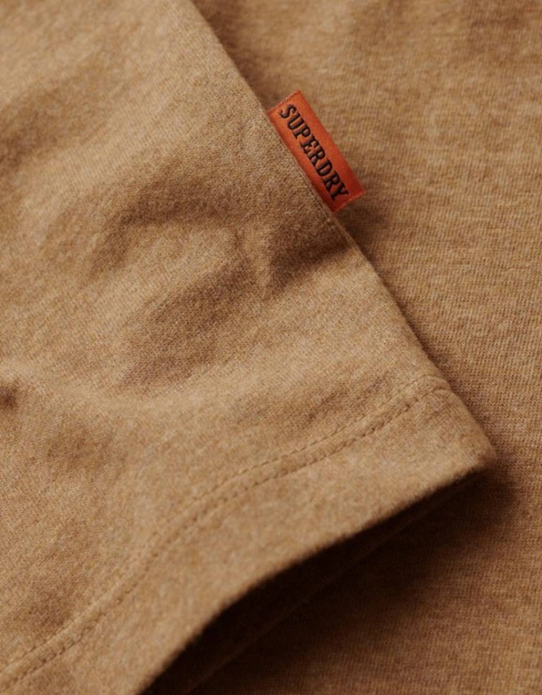 Men's Essential Logo Embroidered Tee Buck Tan Brown Marl