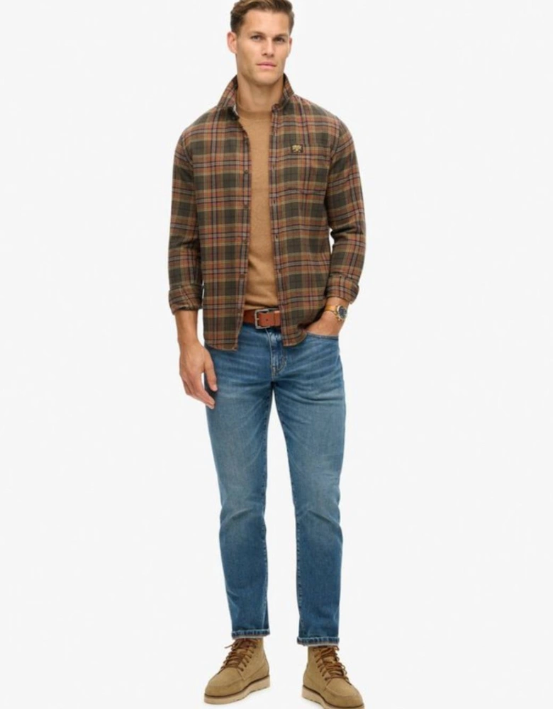 Men's Essential Logo Embroidered Tee Buck Tan Brown Marl