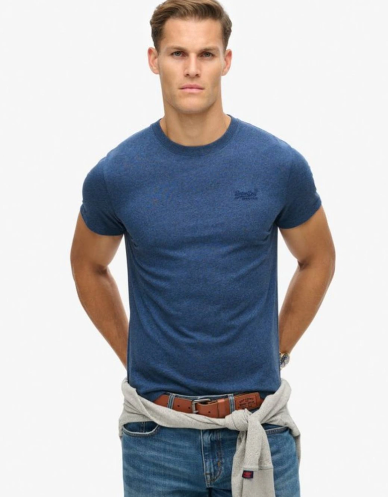 Men's Essential Logo Embroidered Tee Bright Blue Marl