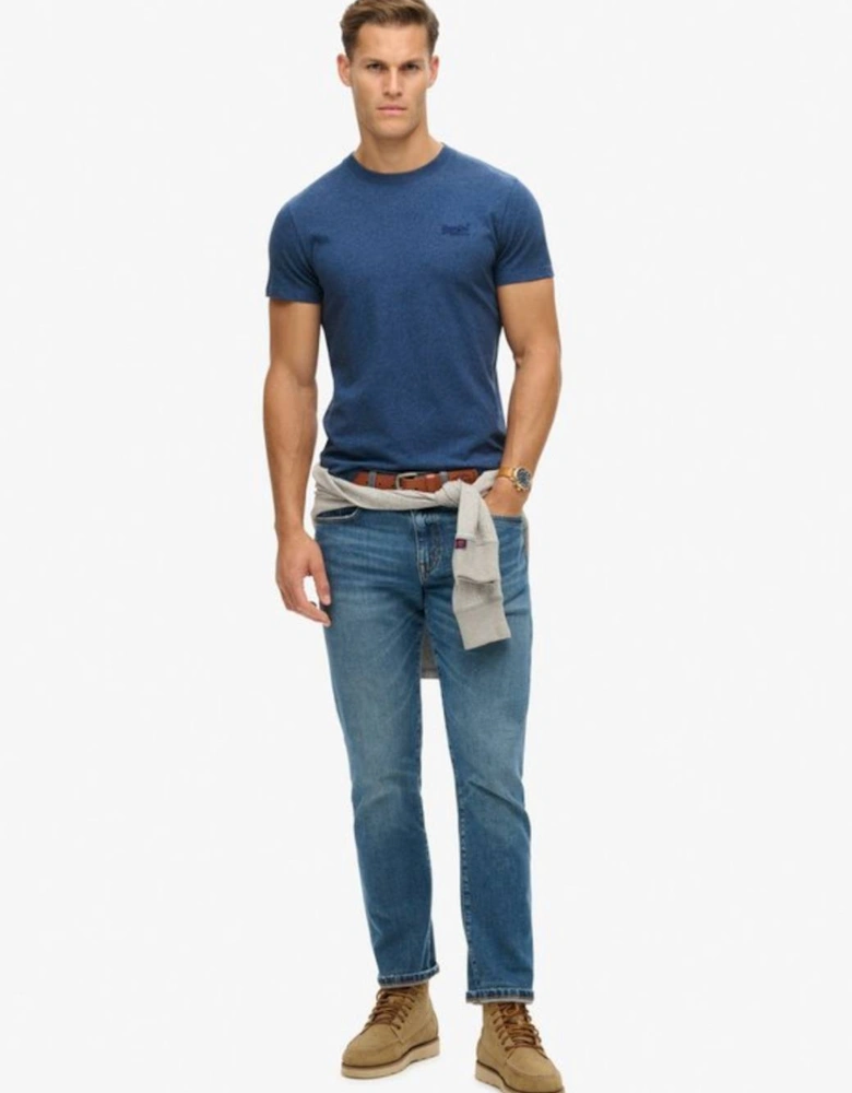 Men's Essential Logo Embroidered Tee Bright Blue Marl