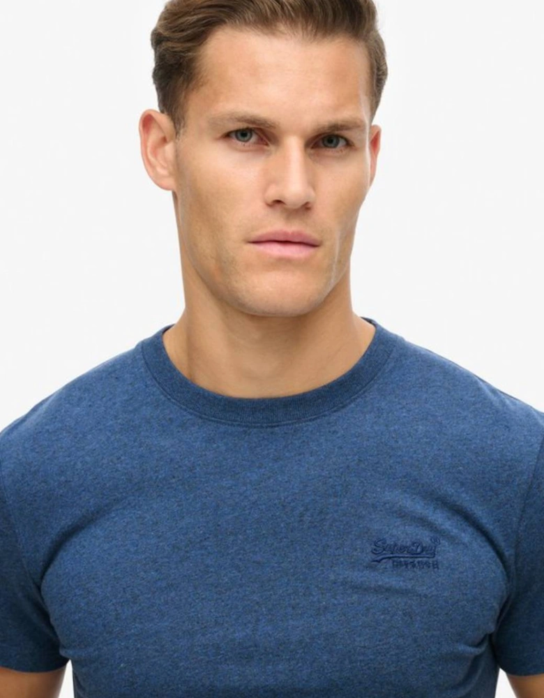 Men's Essential Logo Embroidered Tee Bright Blue Marl