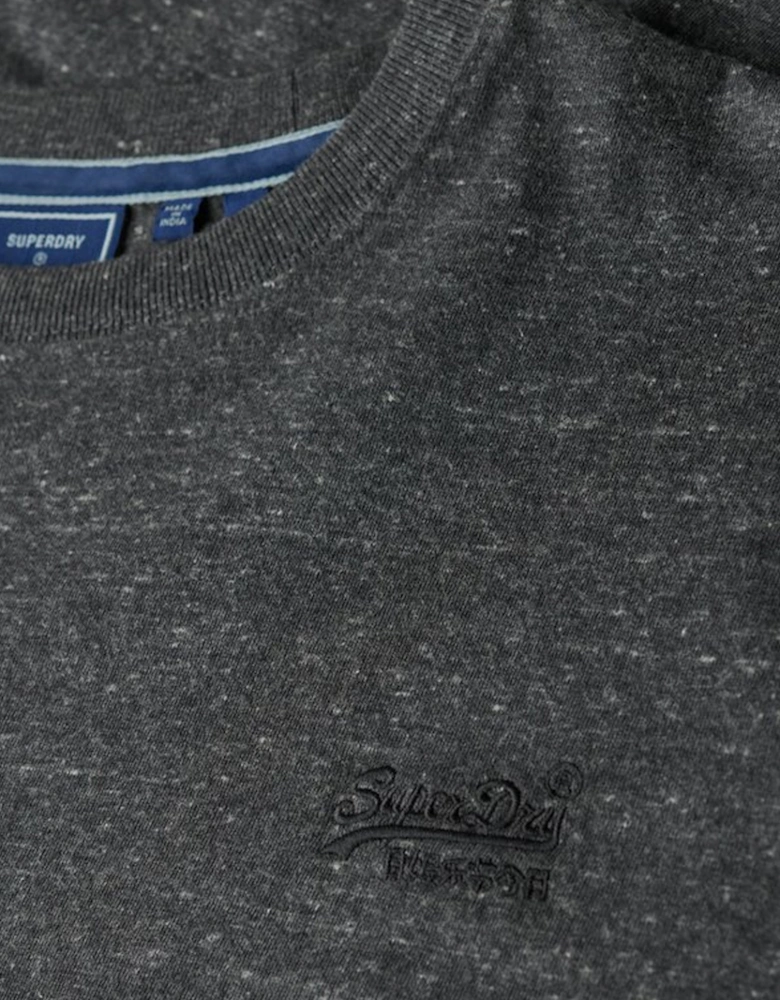 Men's Essential Logo Embroidered Tee Charcoal Heather