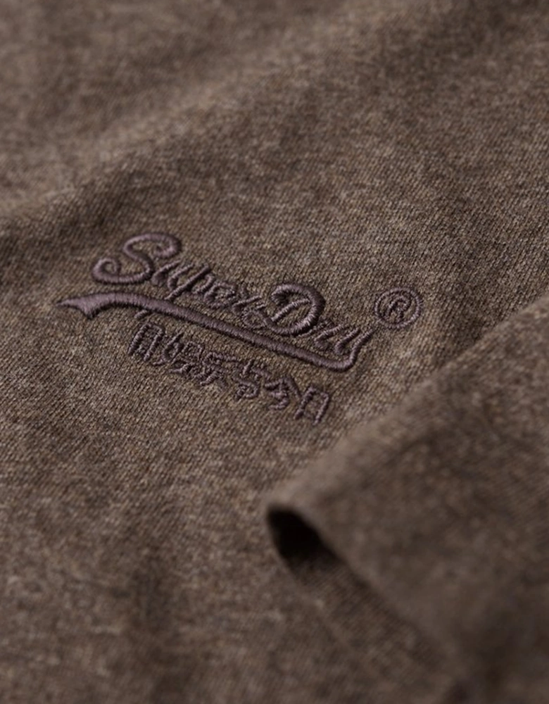 Men's Essential Logo Embroidered Tee Cocoa Marl Brown