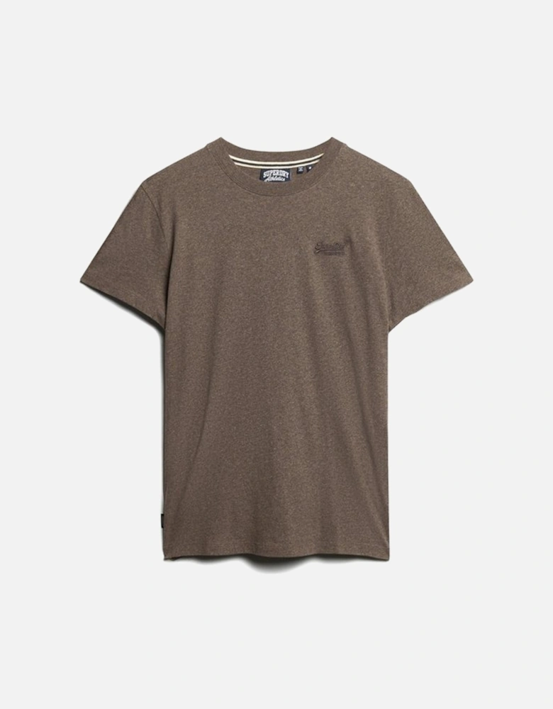 Men's Essential Logo Embroidered Tee Cocoa Marl Brown