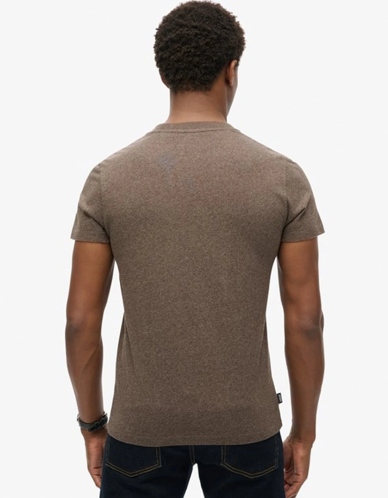 Men's Essential Logo Embroidered Tee Cocoa Marl Brown