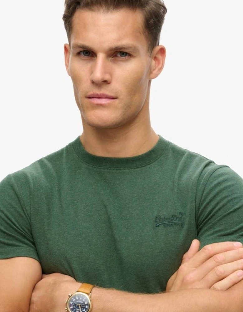 Men's Essential Logo Embroidered Tee Buck Green Marl