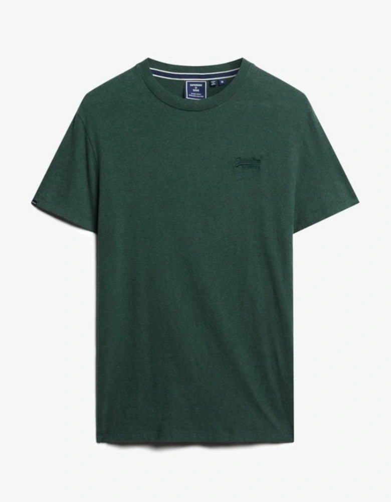 Men's Essential Logo Embroidered Tee Buck Green Marl