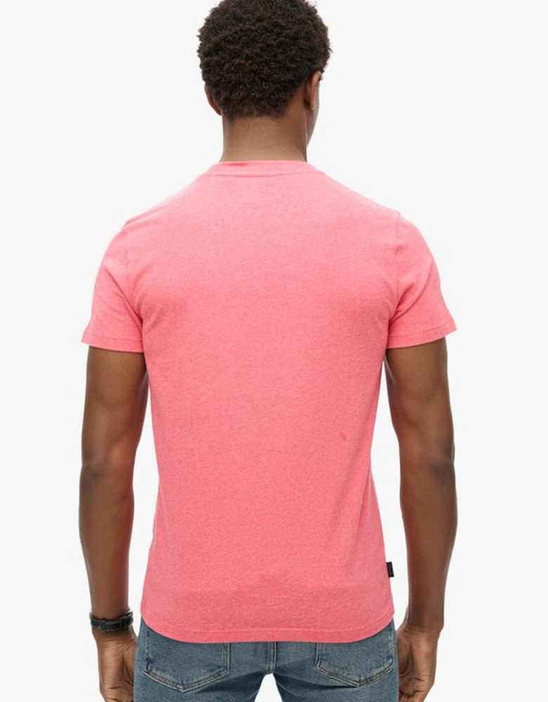 Men's Essential Logo Embroidered Tee Punch Pink Marl
